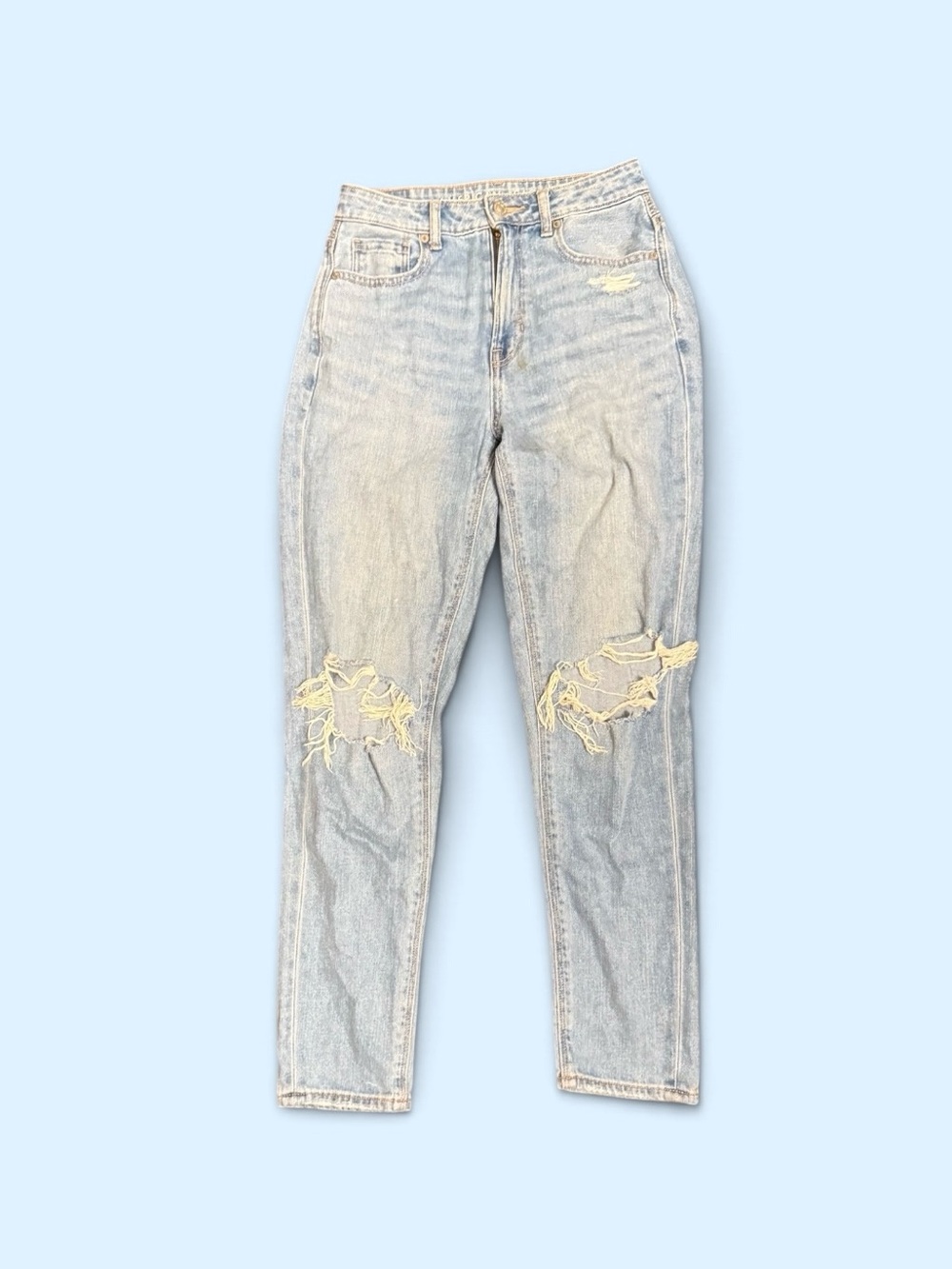 American Eagle Outfitters High-Rise Light Wash Ripped Jeans